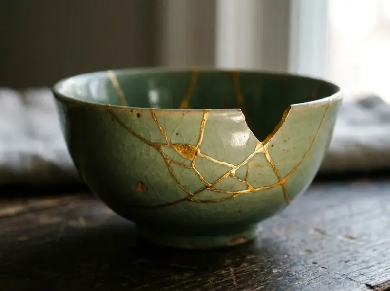 Kintsugi jako filozofia życia. Odkryj, jak japońska sztuka naprawy uczy akceptacji niedoskonałości.