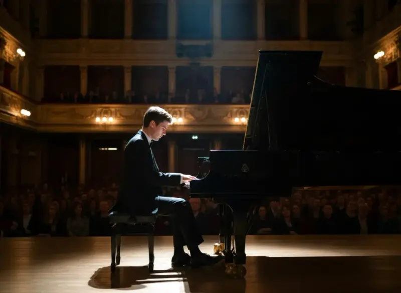 Konkurs Chopinowski jako fabryka gwiazd. Zobacz, jak presja i globalna uwaga kształtują kariery pianistów.