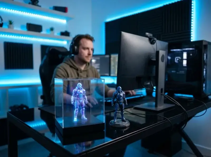 Holograficzne wyświetlacze dla kolekcjonerów. Zobacz, jak cyfrowe figurki 3D zmieniają gaming.