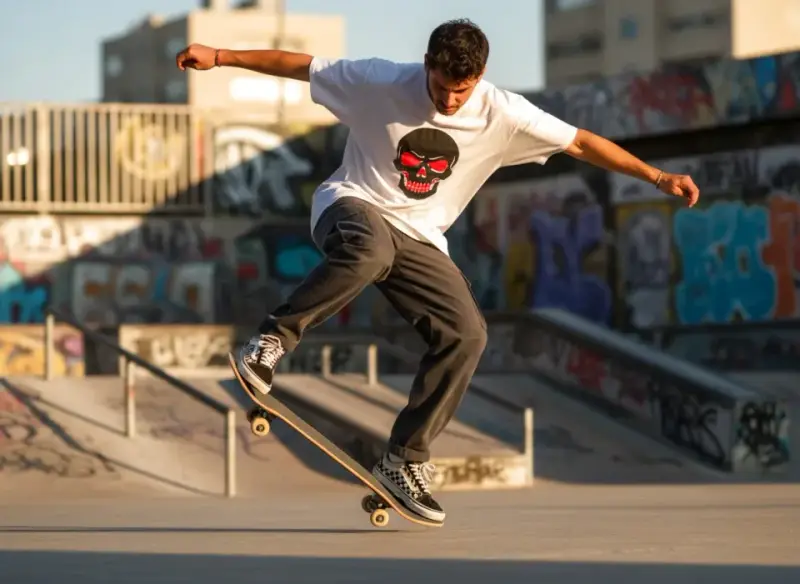 Styl skate w modzie ulicznej - odkryj, dlaczego estetyka deskorolkowa wciąż dominuje trendy.